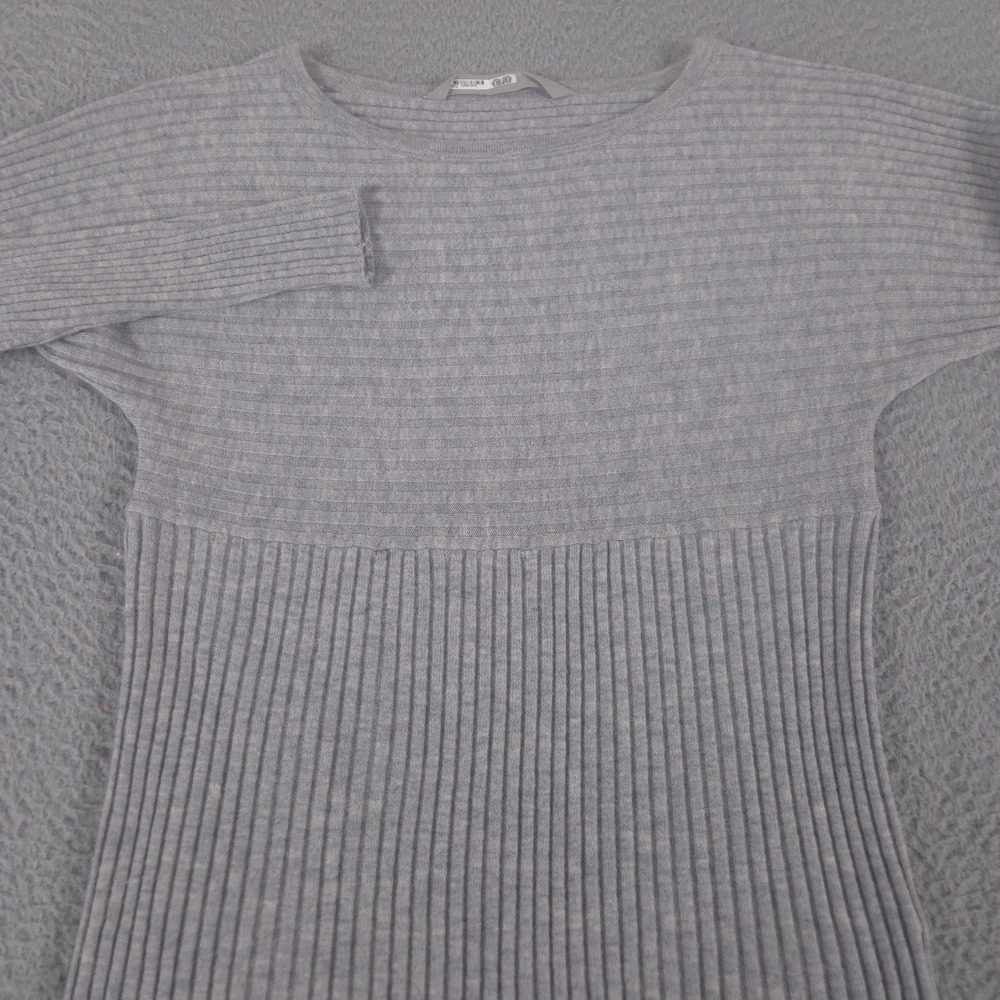Athleta Sweater Womens Small Gray Hayes 100% Merino Wool Ribbed Knit‎ Pullover